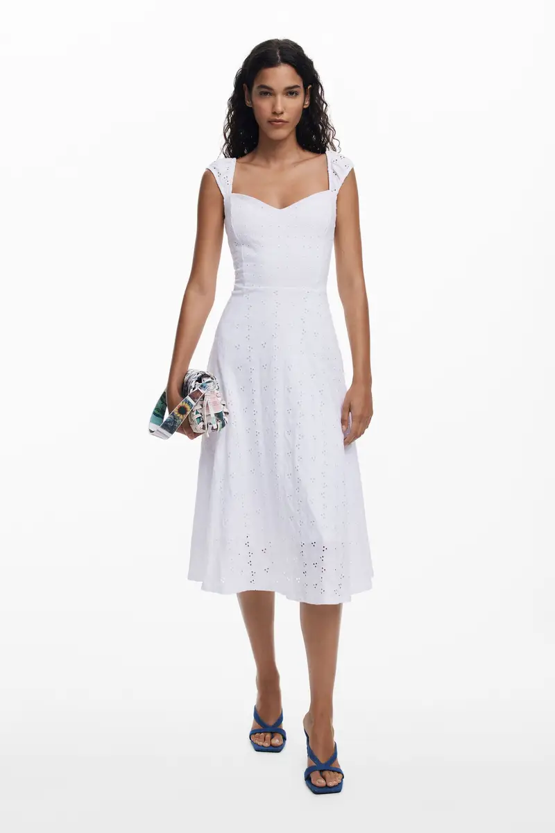 Abito midi ricamato