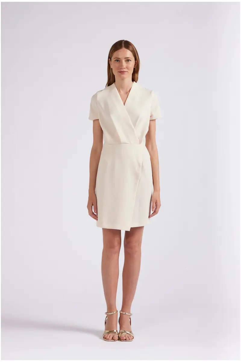 abito morbido con scollatura incrociata burro