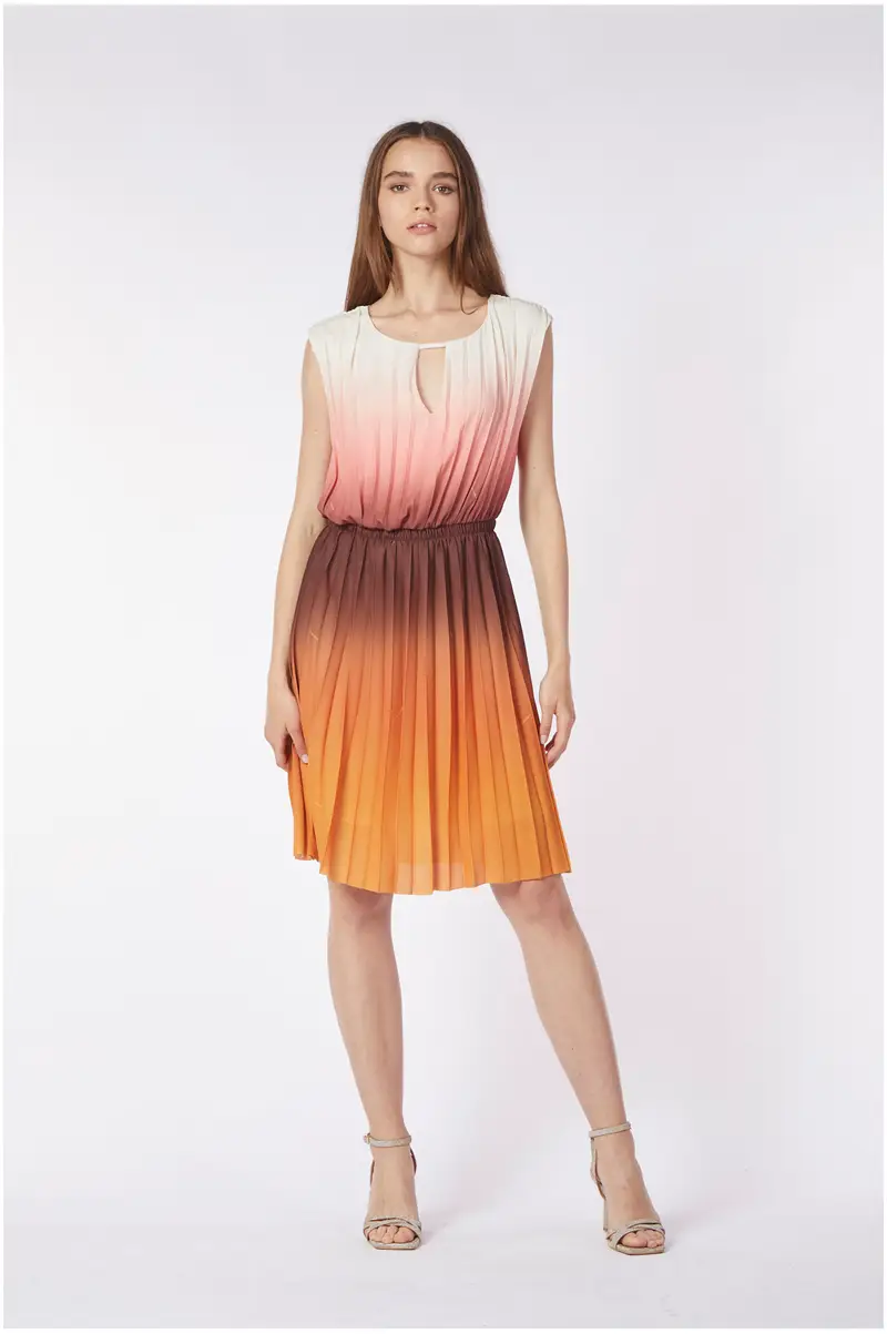 abito plissettato stampato sfumato