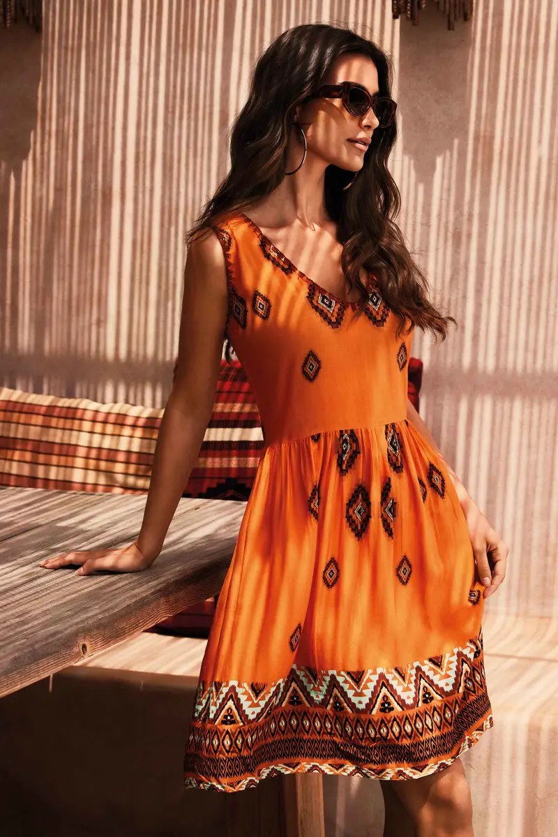 ABITO SMANICATO SARA | Colore: Arancio | Taglia: M