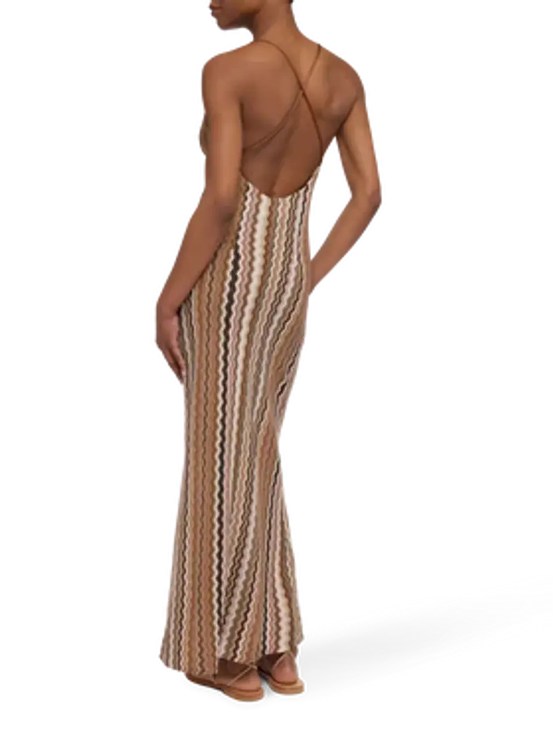 Abito sottoveste Eydis in maglia raschel a motivo chevron miniatura 2