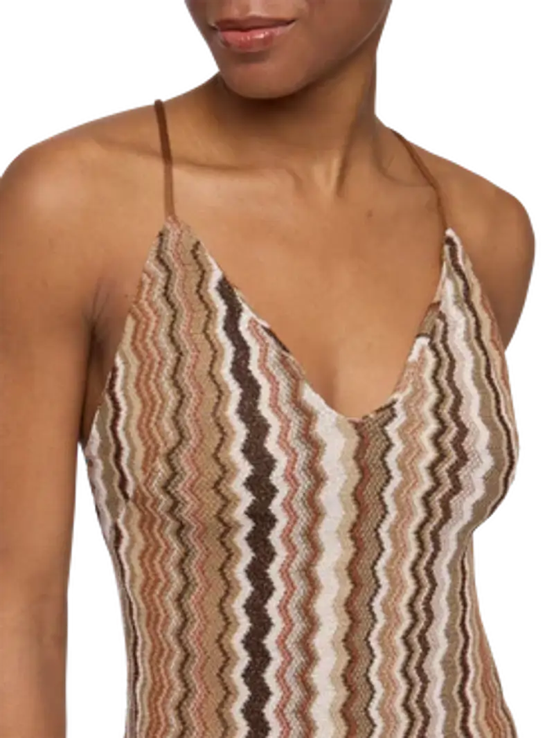 Abito sottoveste Eydis in maglia raschel a motivo chevron miniatura 3