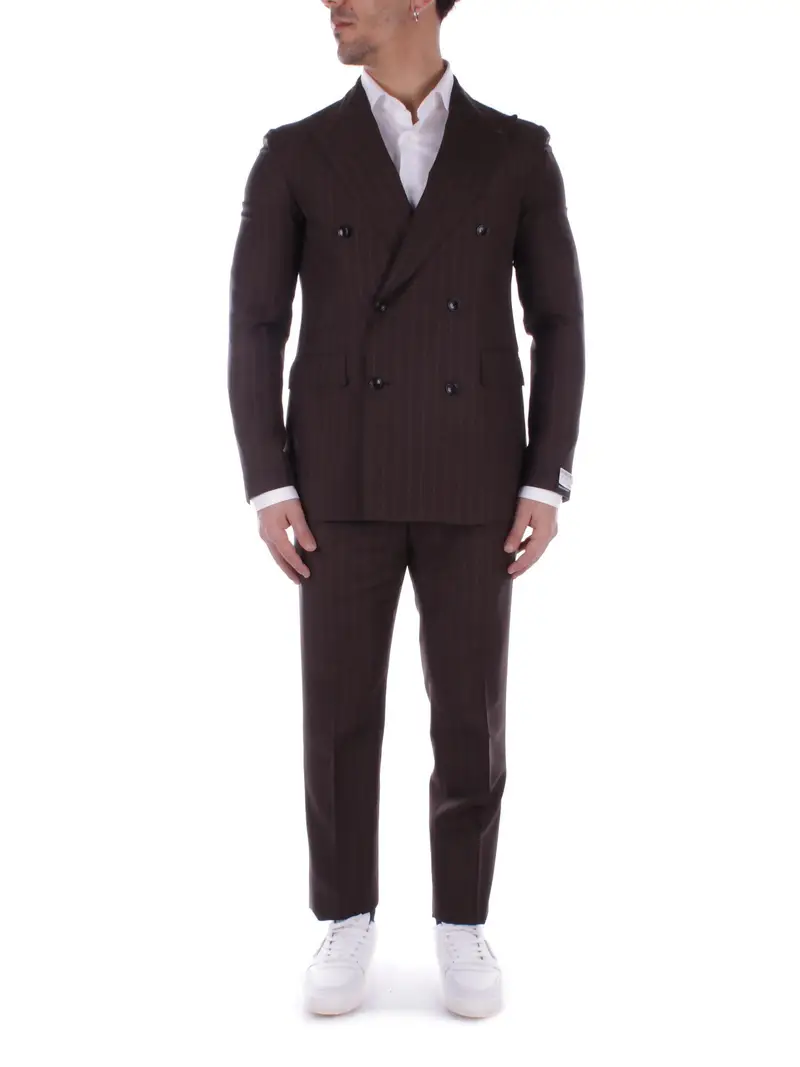 Abito Uomo TAGLIATORE Brown Abito gessato