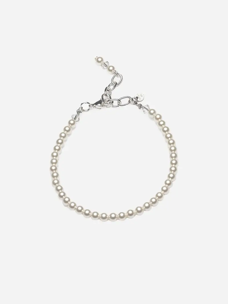 Eleanor Perla Bracciale 4mm Argento