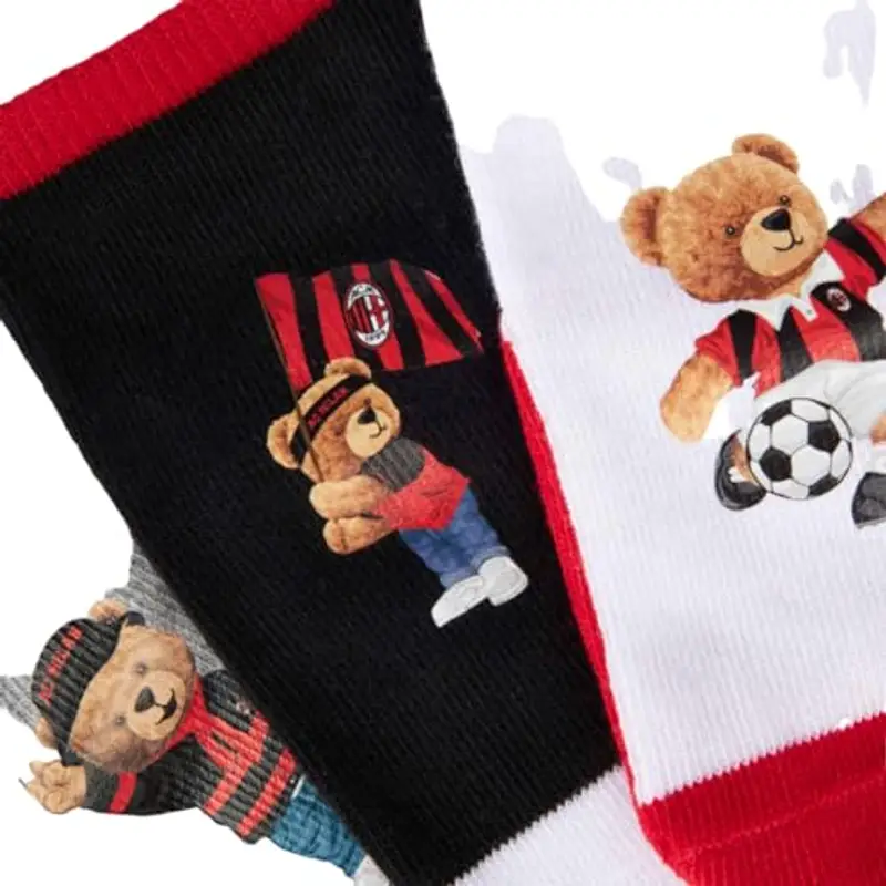 AC Milan - Calzini 3 Paia per Neonati, con Logo Ufficiale, 6 miniatura 3