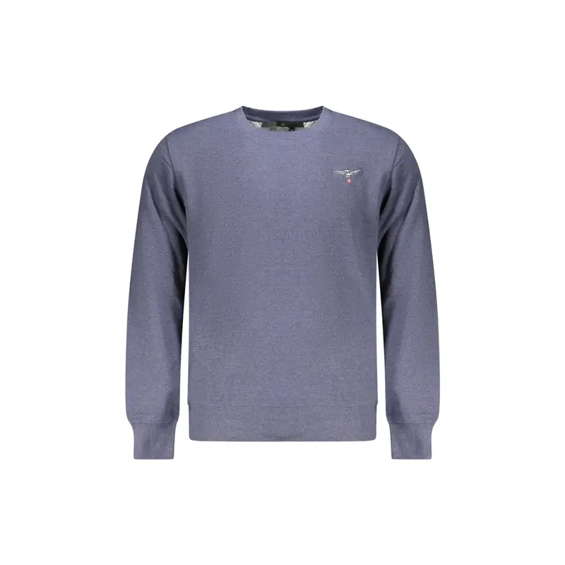 Felpa Uomo Blu Girocollo Felpata Logo