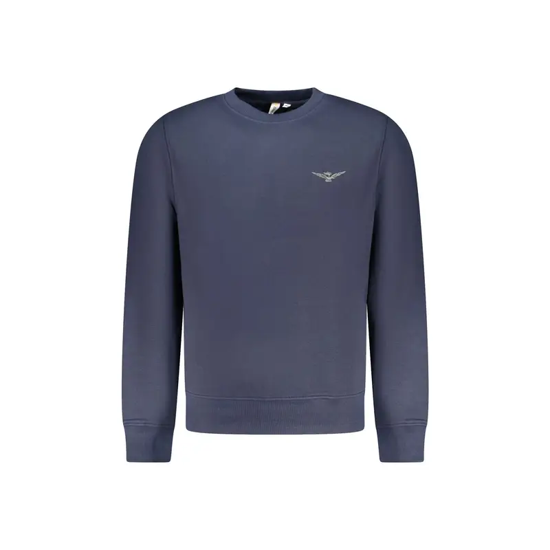 Felpa Uomo Blu Girocollo Felpata