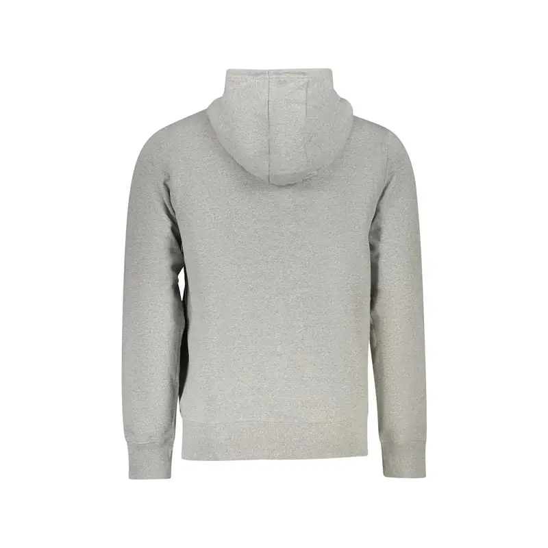 Felpa Uomo Grigia con Zip Cappuccio Logo Grigio miniatura 2