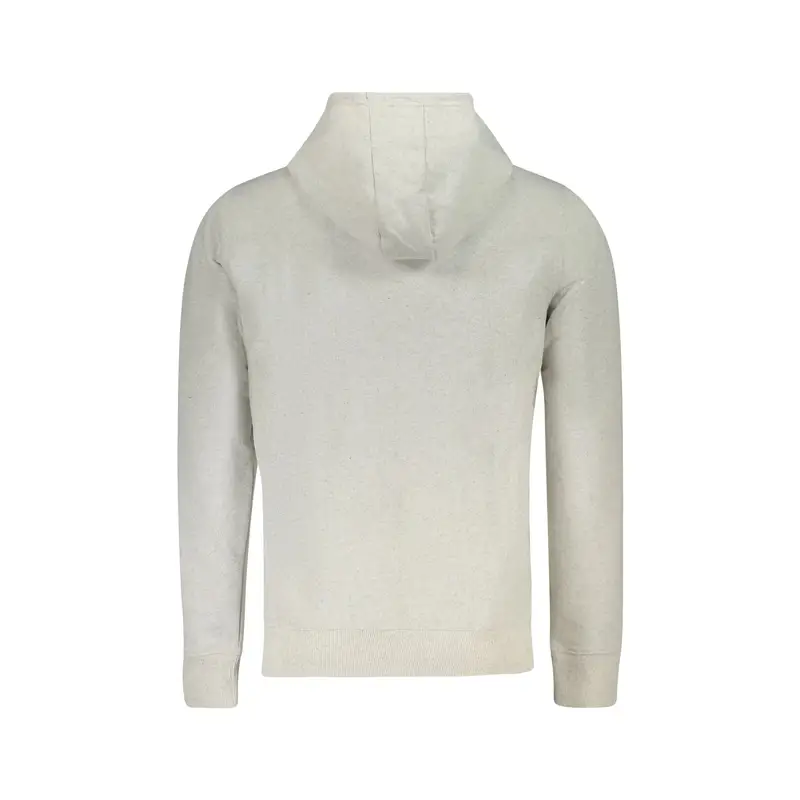 Felpa Uomo Grigia con Zip Cappuccio Logo Grigio miniatura 2