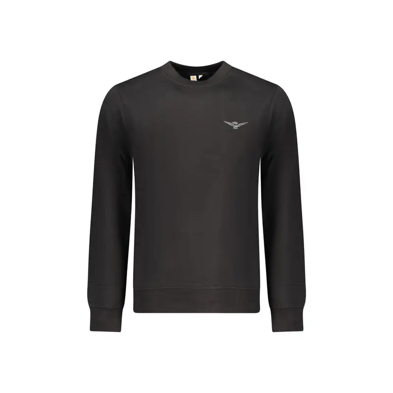 Felpa Uomo Nera Girocollo Felpata Nero