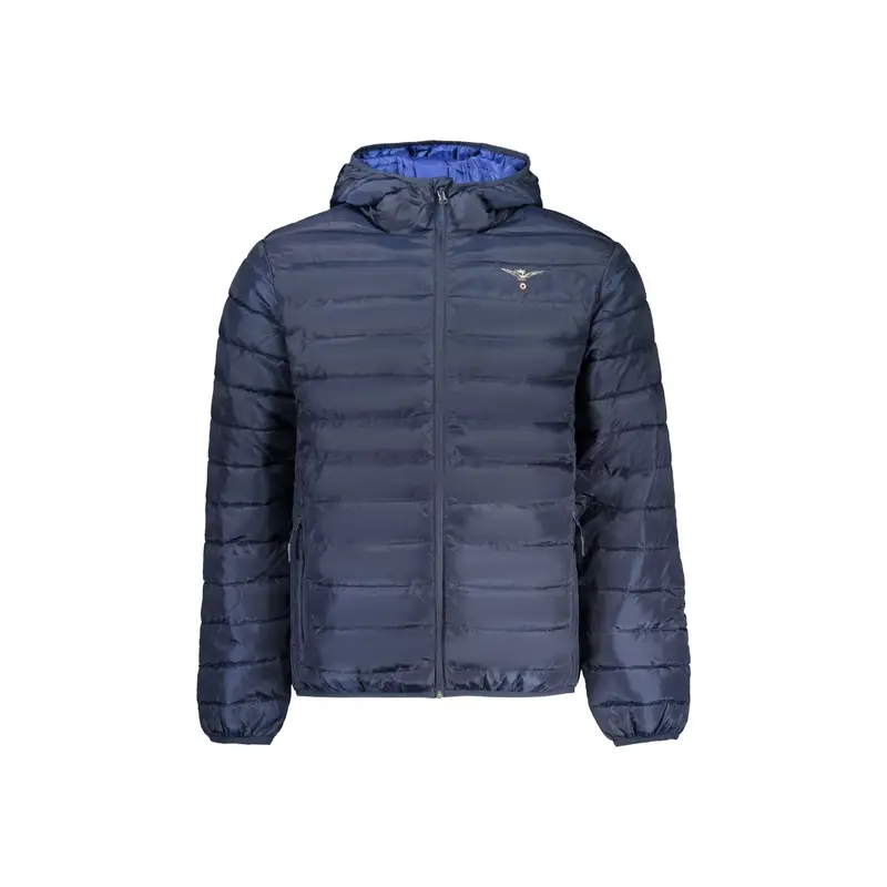 Giubbotto Uomo Blu Cappuccio 100 Gr Ricamo Logo