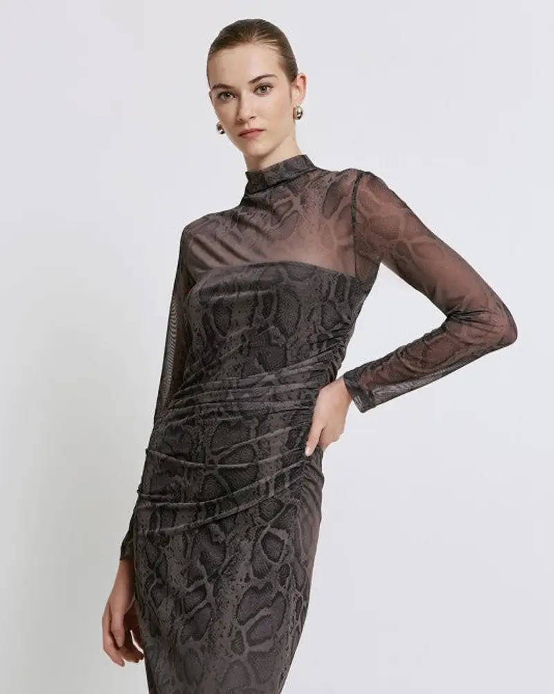 Abito pitonato nero Animalier