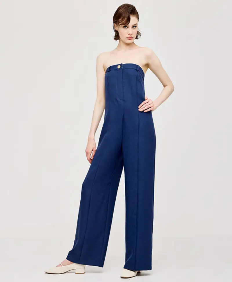 Tuta senza spalline blu