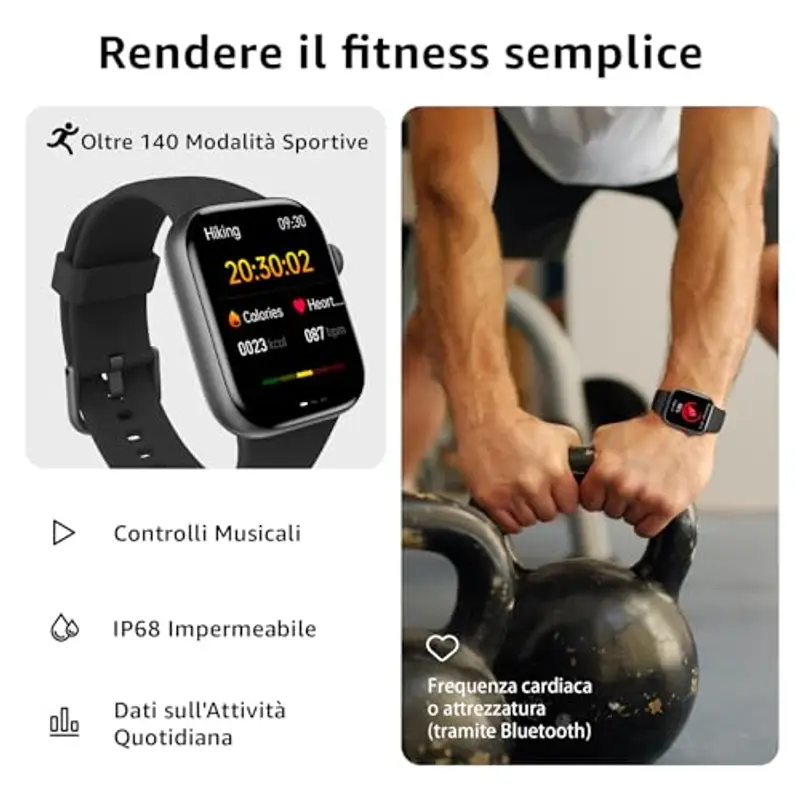 AcclaFit Smartwatch Donna Nero 1597684 miniatura 3