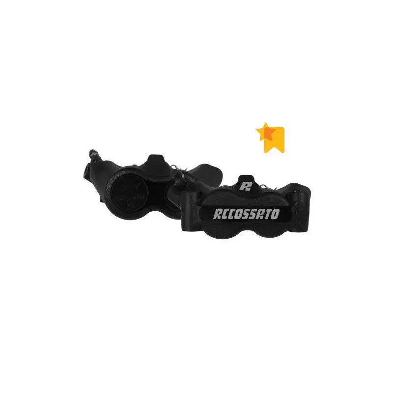 Pinza freno moto monobloc forgiata con pastiglie sinterizzate Accossato Radial 100 mm