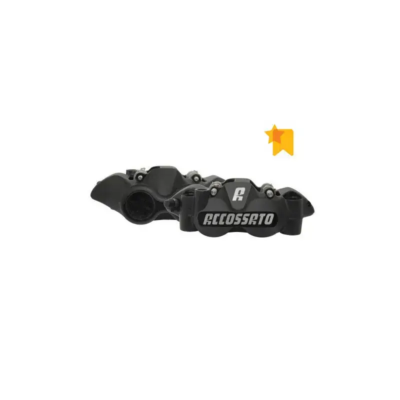 Pinza freno moto monobloc forgiata con pastiglie sinterizzate Accossato Radial 108 mm
