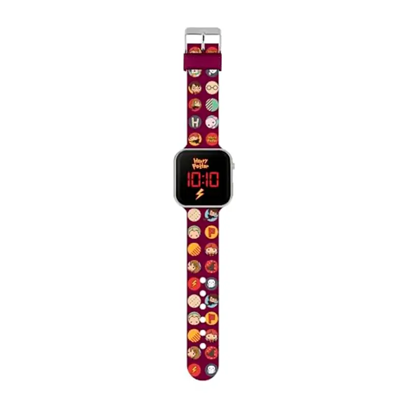 Accutime Harry Potter Orologio digitale LED per bambini con cinturino in silicone rosso HP4155, rosso, striscia miniatura 2