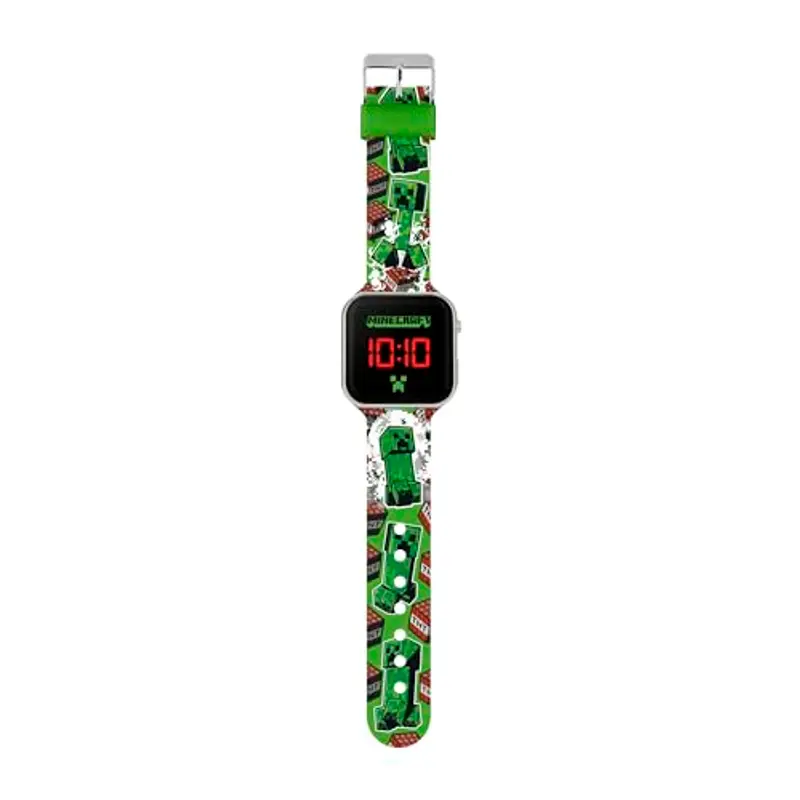 Accutime Minecraft Creeper MIN4181 - Orologio LED per bambini, colore: verde, Verde scuro, Moderno miniatura 2