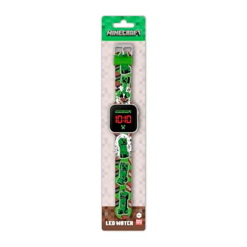 Accutime Minecraft Creeper MIN4181 - Orologio LED per bambini, colore: verde, Verde scuro, Moderno miniatura 3