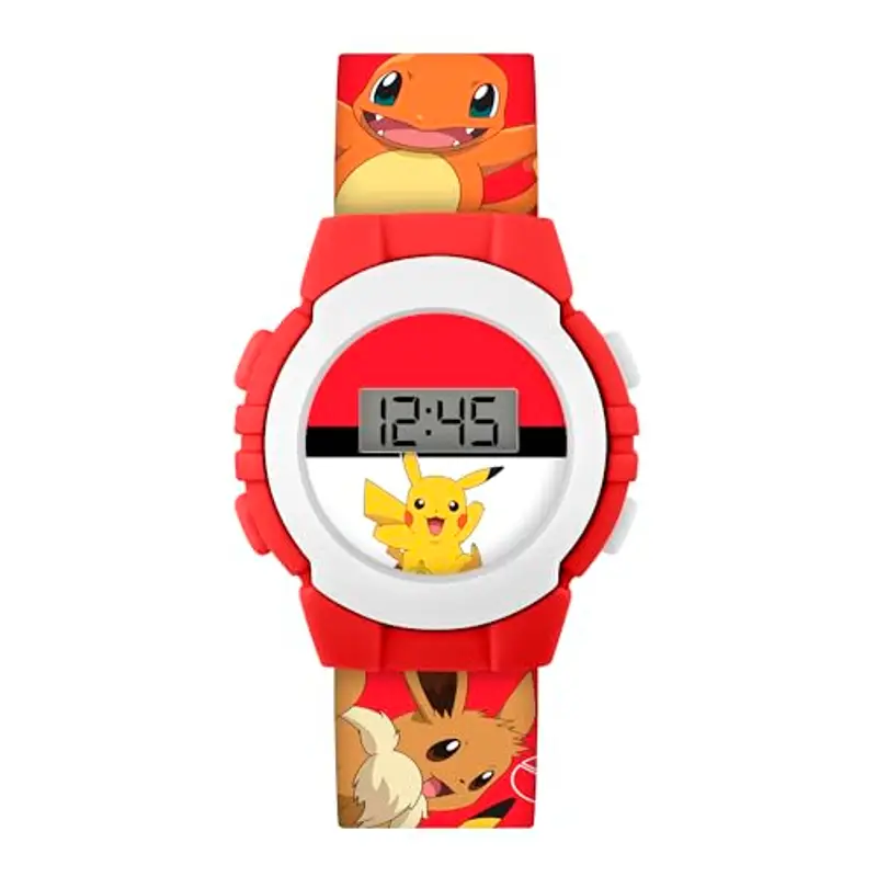 Accutime Pokémon Orologio Digitale Stampa Personaggio Rosso POK4374, Multicolore, Moderno, Multicolore, moderno