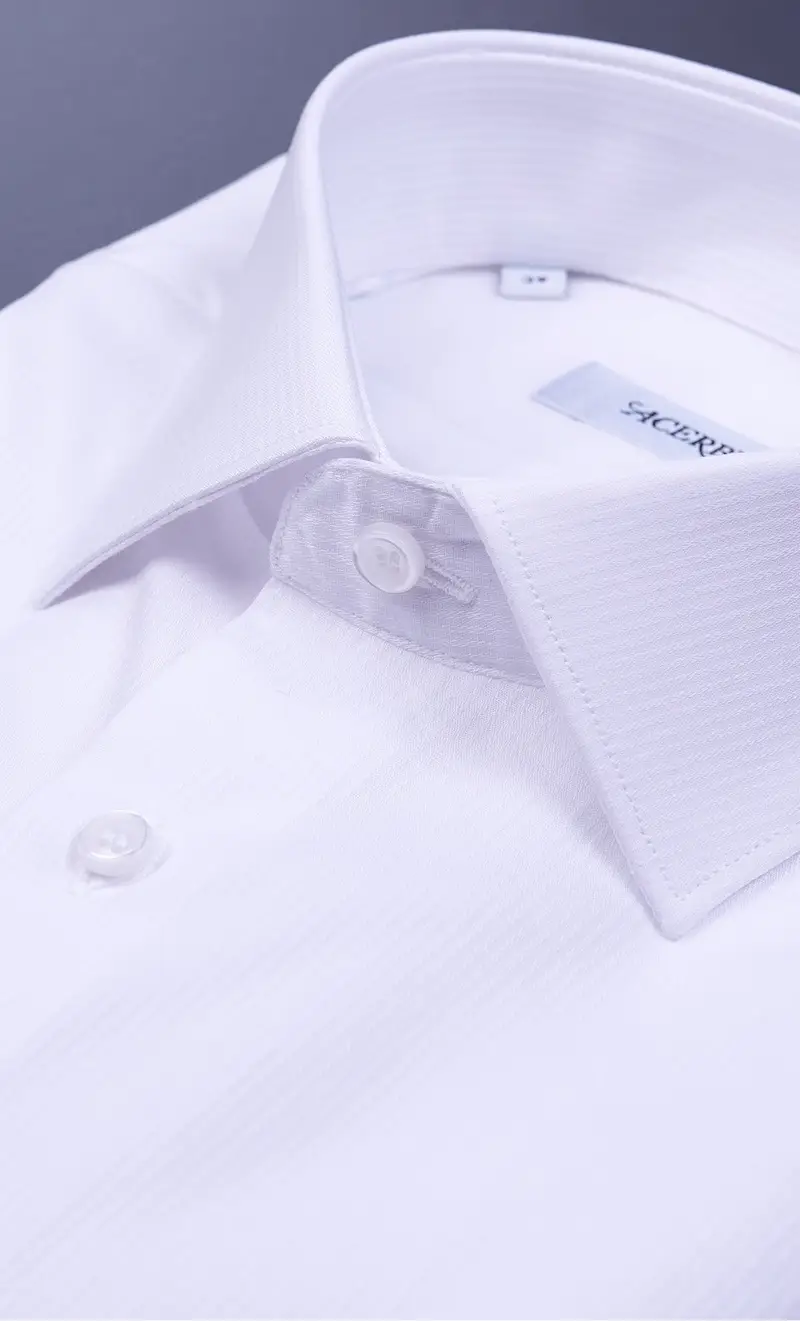 Camicia acerbi bianca rigata, colore bianco miniatura 2