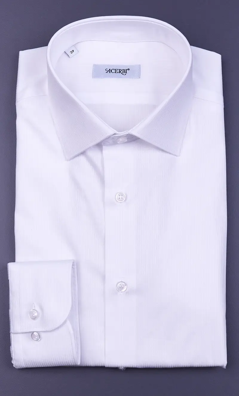 Camicia acerbi bianca rigata, colore bianco