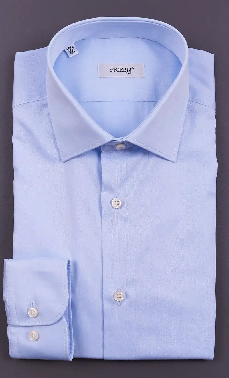 Camicia acerbi tinta unita, colore celeste