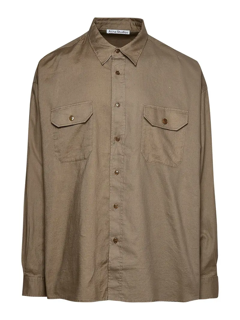Camicia in cotone beige