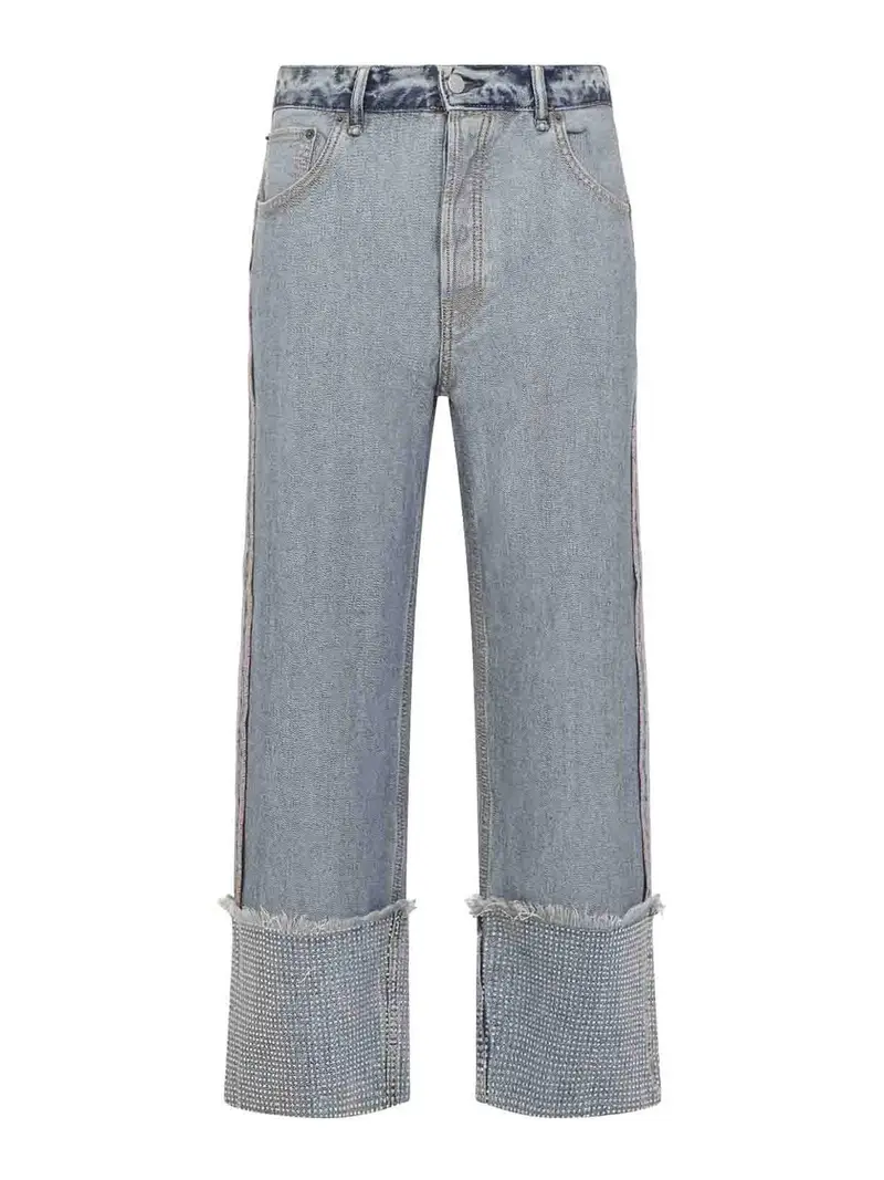 Jeans con strass Lavaggio scuro