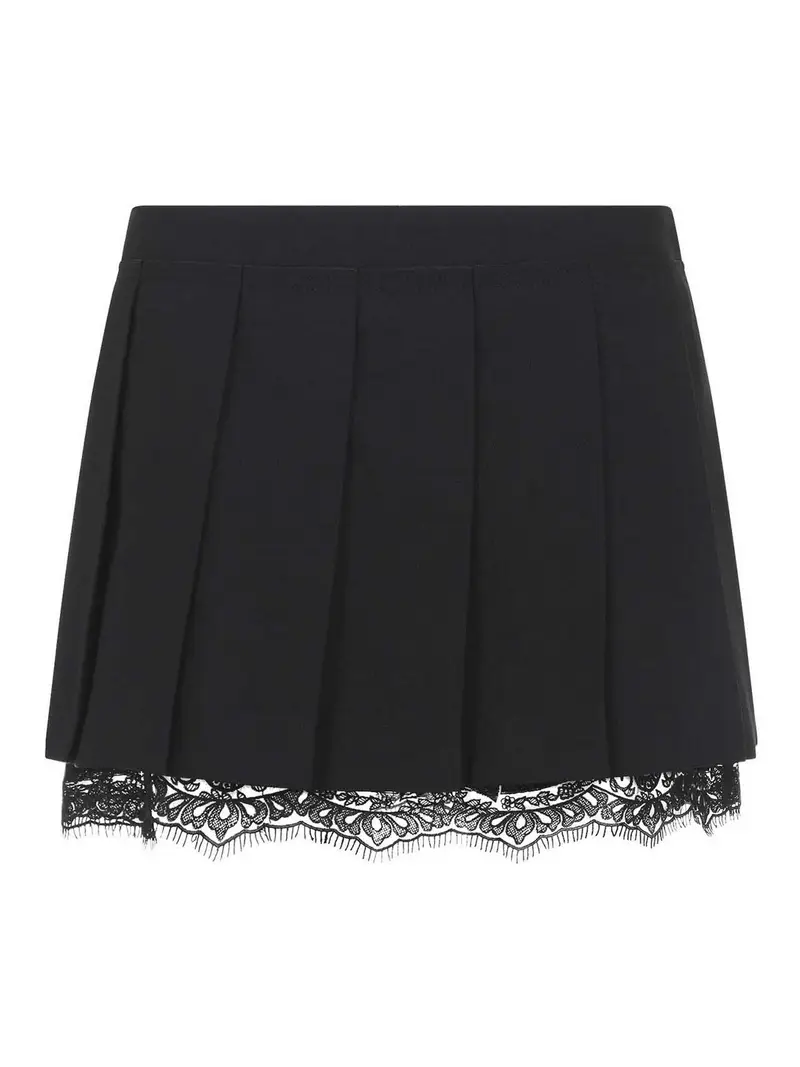 Minigonna in lana Nero