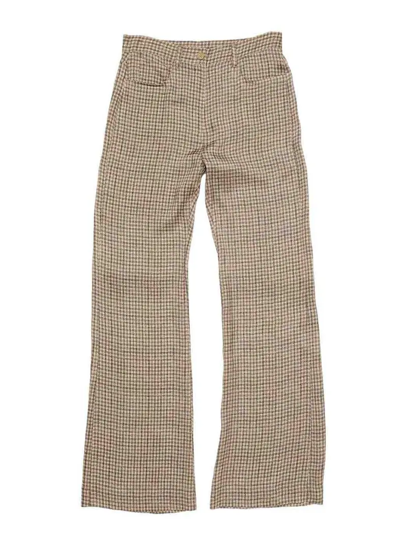 Pantaloni sartoriali a quadri Beige