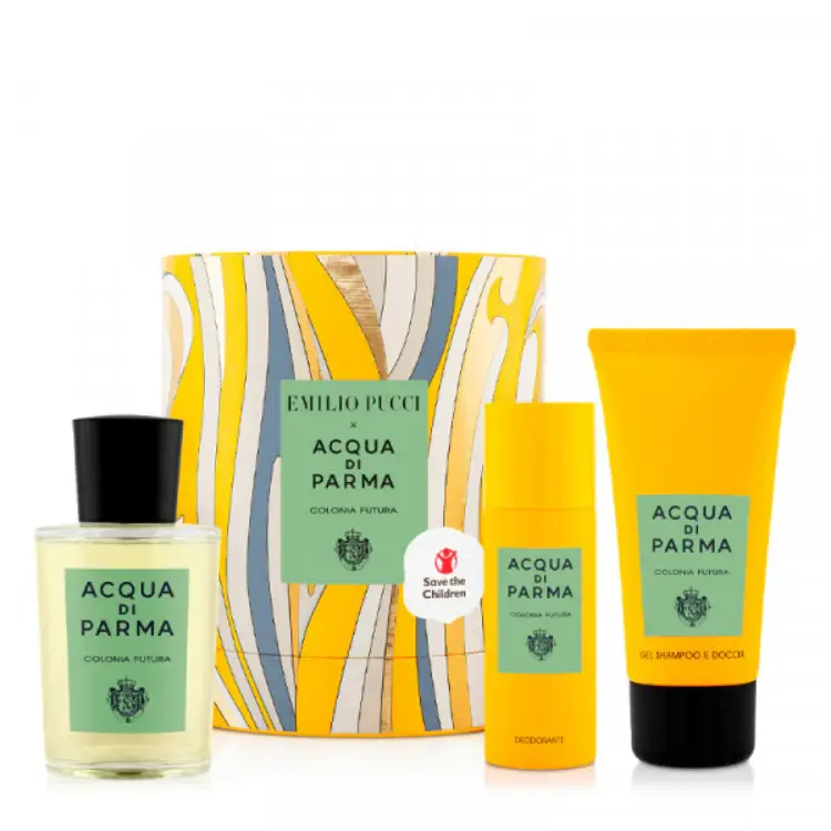 Set Acqua di Parma Colonia Futura Eau De Cologne 100 ml + Colonia Futura Shampoo & Gel Doccia 2-In-1 75 ml + Colonia Futura Deodorante Spray Anti-Sud