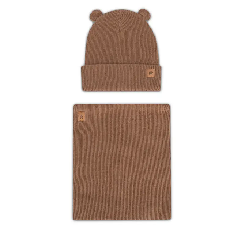 Completo cappello e scaldacollo Action Boy 8KF-001-AW24 Marrone