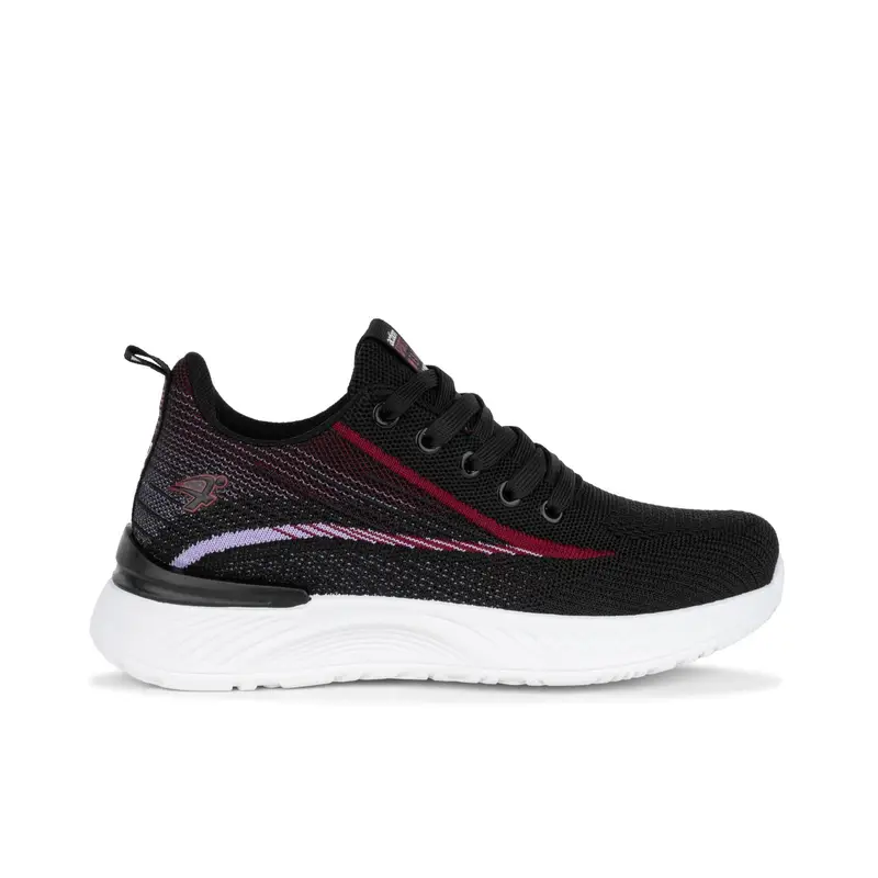 Sneakers donna nere da running con lacci e logo