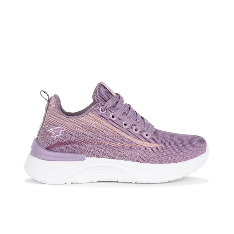 Sneakers donna viola da running con lacci e logo
