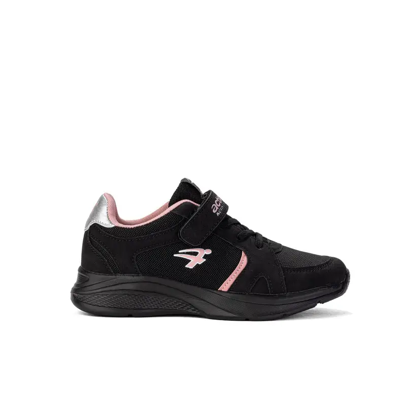 Sneakers running nere da bambina con velcro