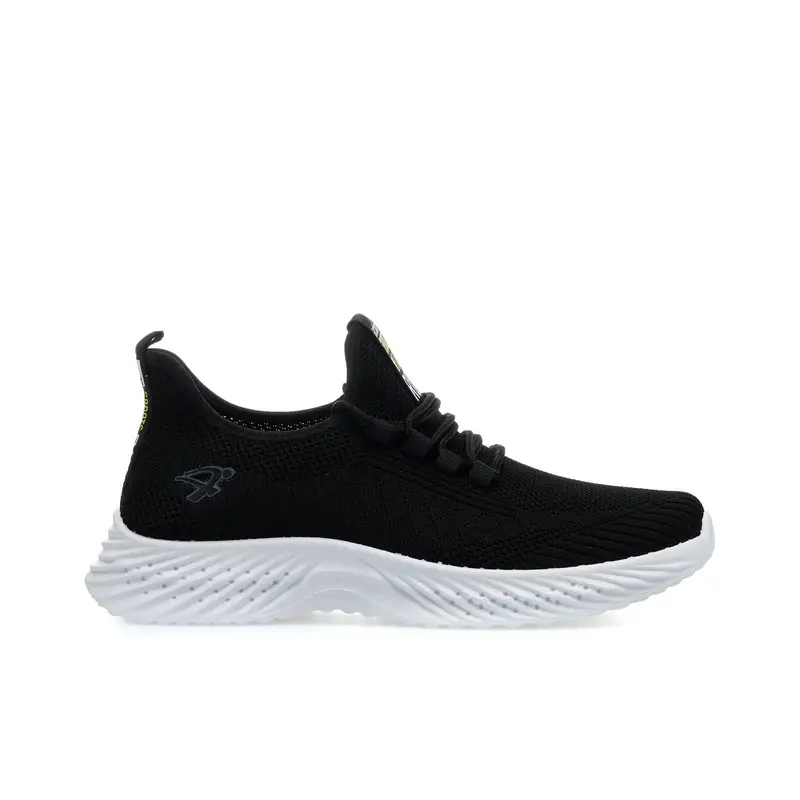 Sneakers uomo nere da running con suola a contrasto