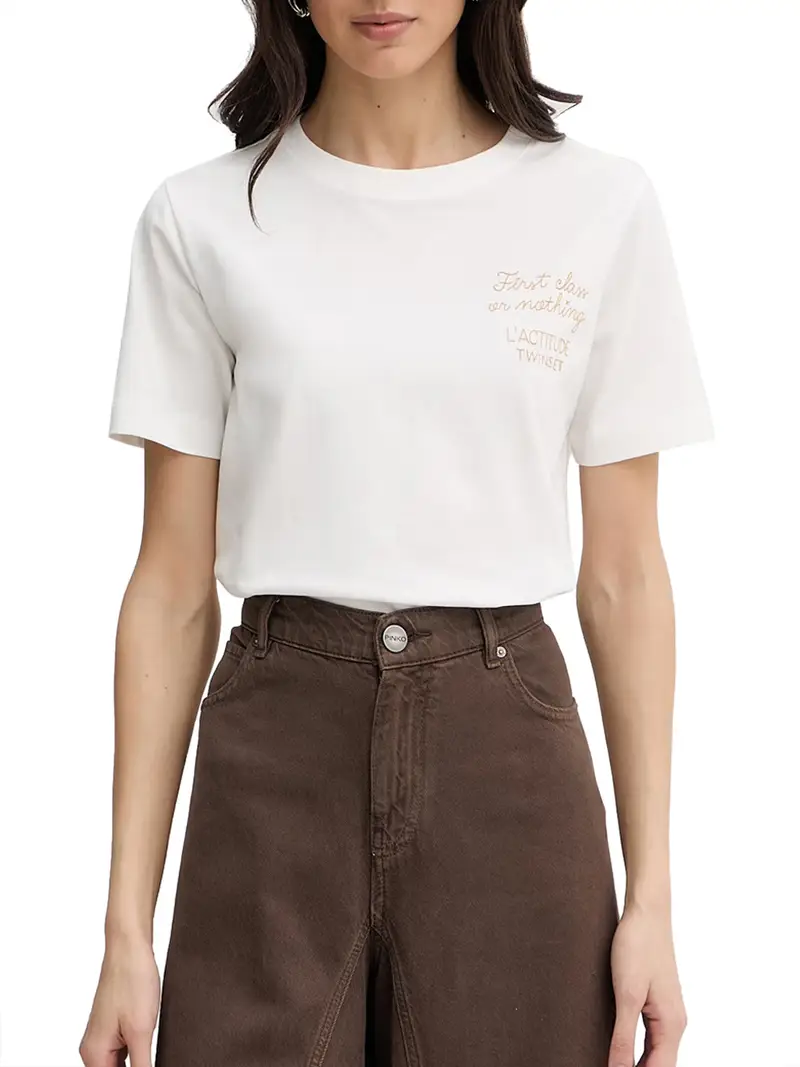 t-shirt actitude da donna - bianco