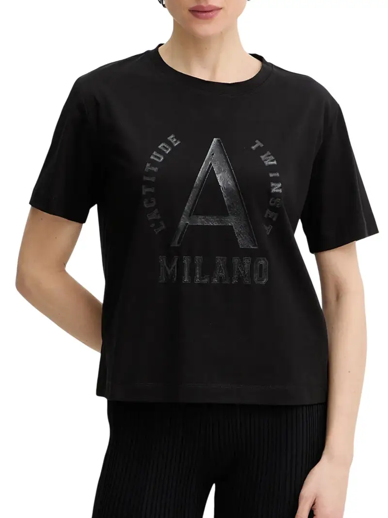 t-shirt actitude da donna - nero