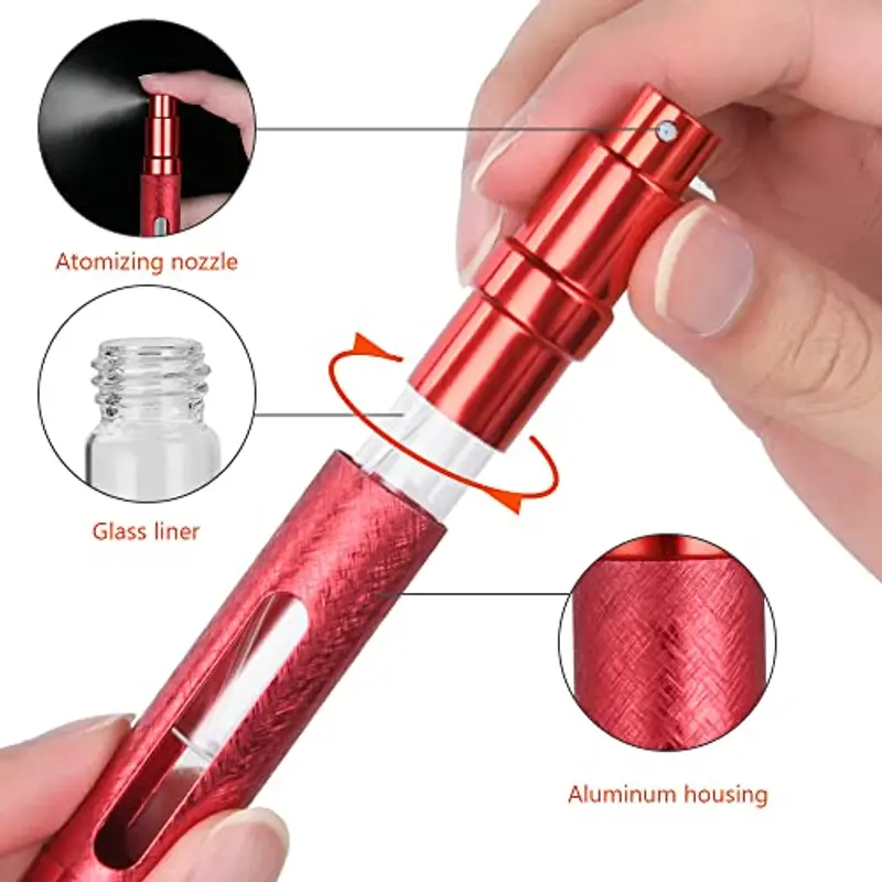 ACWOO 5 Pezzi 12ml Mini Bottiglia di Spruzzo per Profumo, Atomizzatore Portatile, per Viaggiare, Festa, Vita Quotidiana miniatura 3