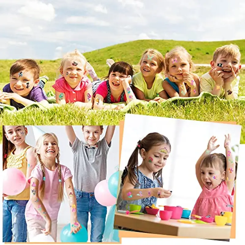 ACWOO Tatuaggi Temporanei Finti per Bambini, 60 Fogli, Set per per Ragazzi, Cartoni Animati, per Adulti Festa Compleann miniatura 2