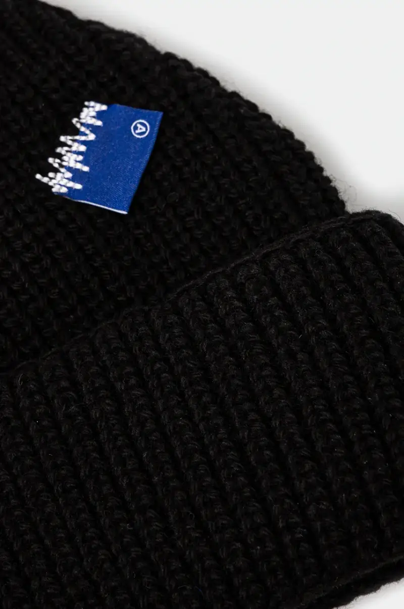 berretto in lana colore nero BMSGFYHW0501BK miniatura 2