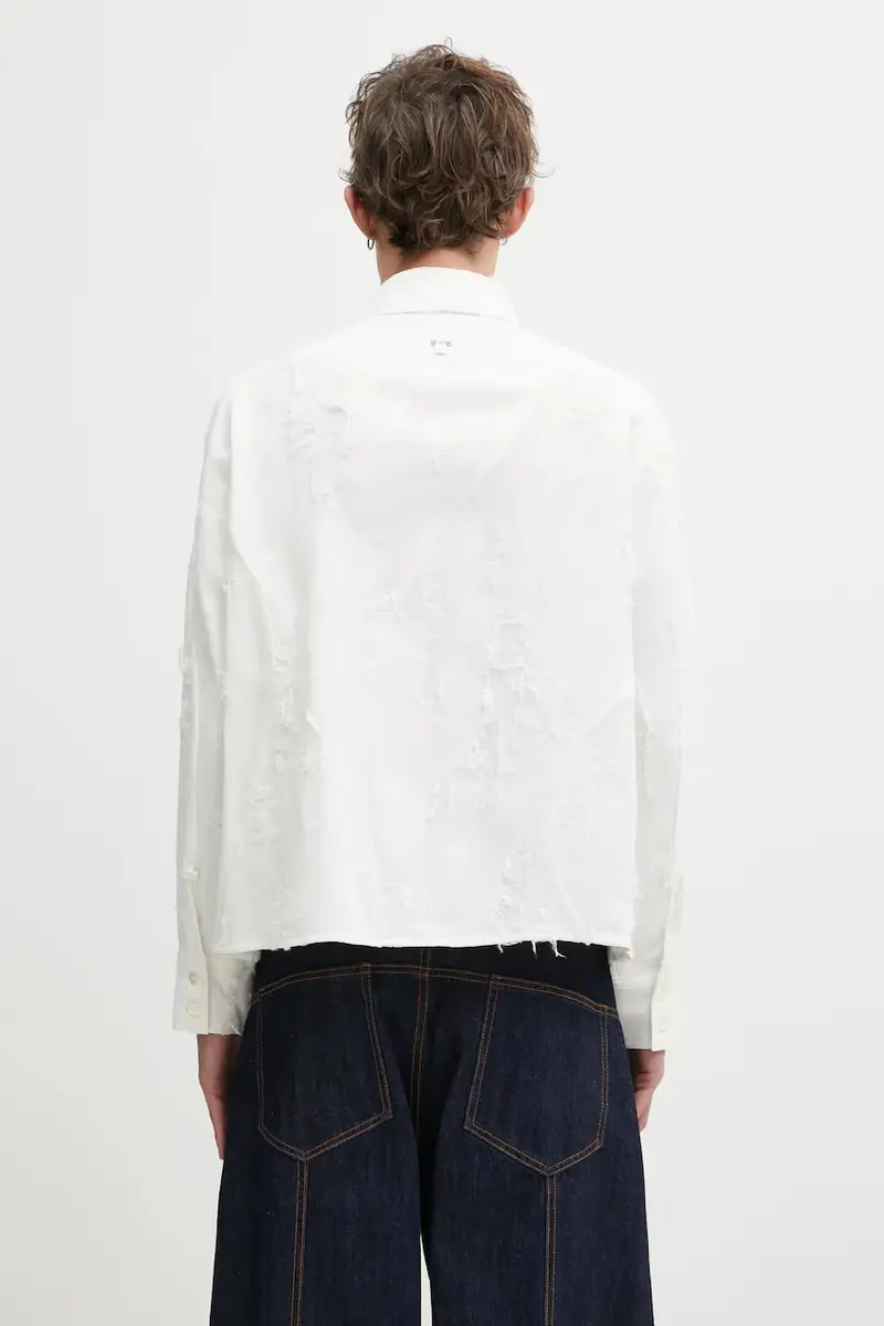 camicia in lino misto SHIRT uomo colore bianco BO01FWSH0101OW miniatura 3