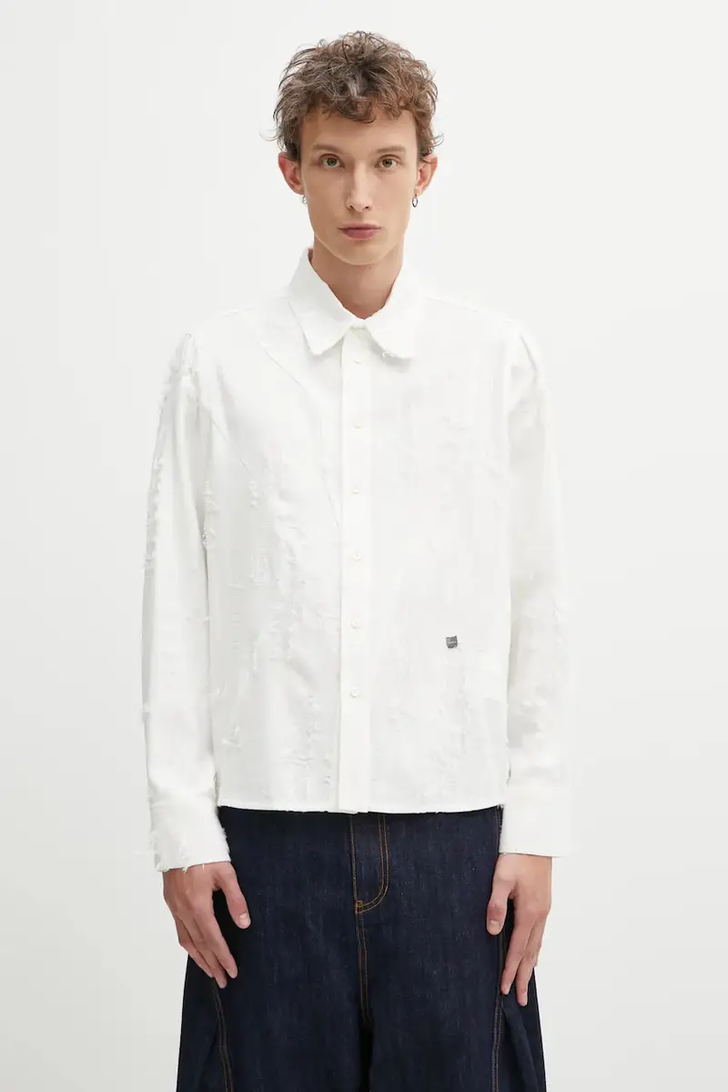 camicia in lino misto SHIRT uomo colore bianco BO01FWSH0101OW