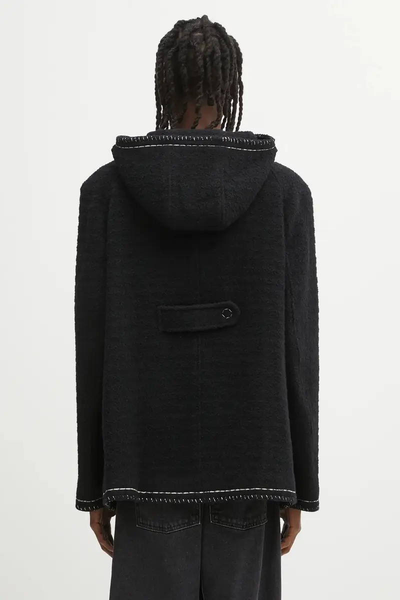 cappotto con lana COAT colore nero BO01FWCT0104BK miniatura 3