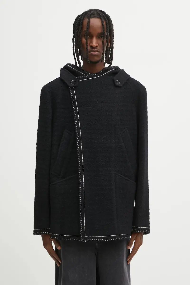 cappotto con lana COAT colore nero BO01FWCT0104BK