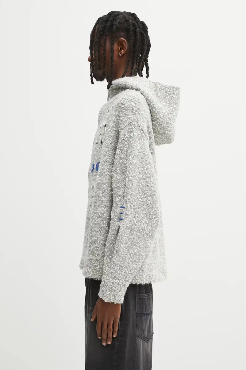 cardigan con lana KNIT colore grigio BO01FWKT0704GR miniatura 2