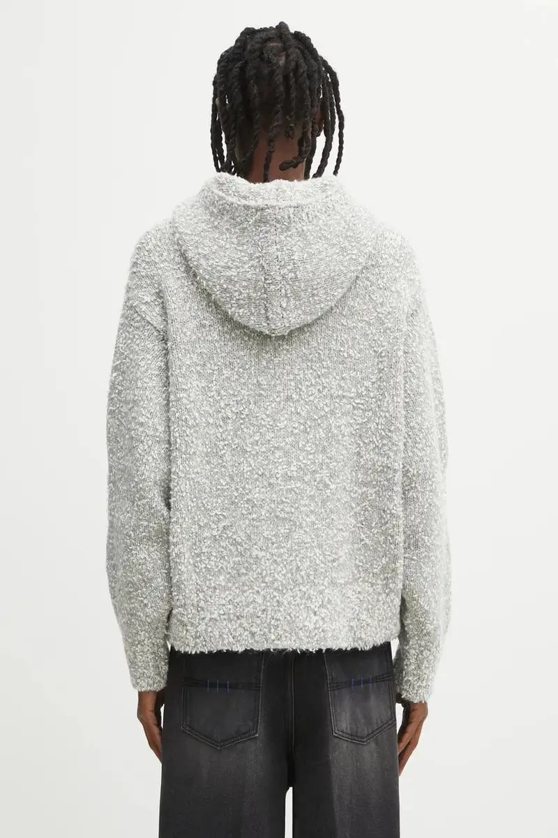 cardigan con lana KNIT colore grigio BO01FWKT0704GR miniatura 3