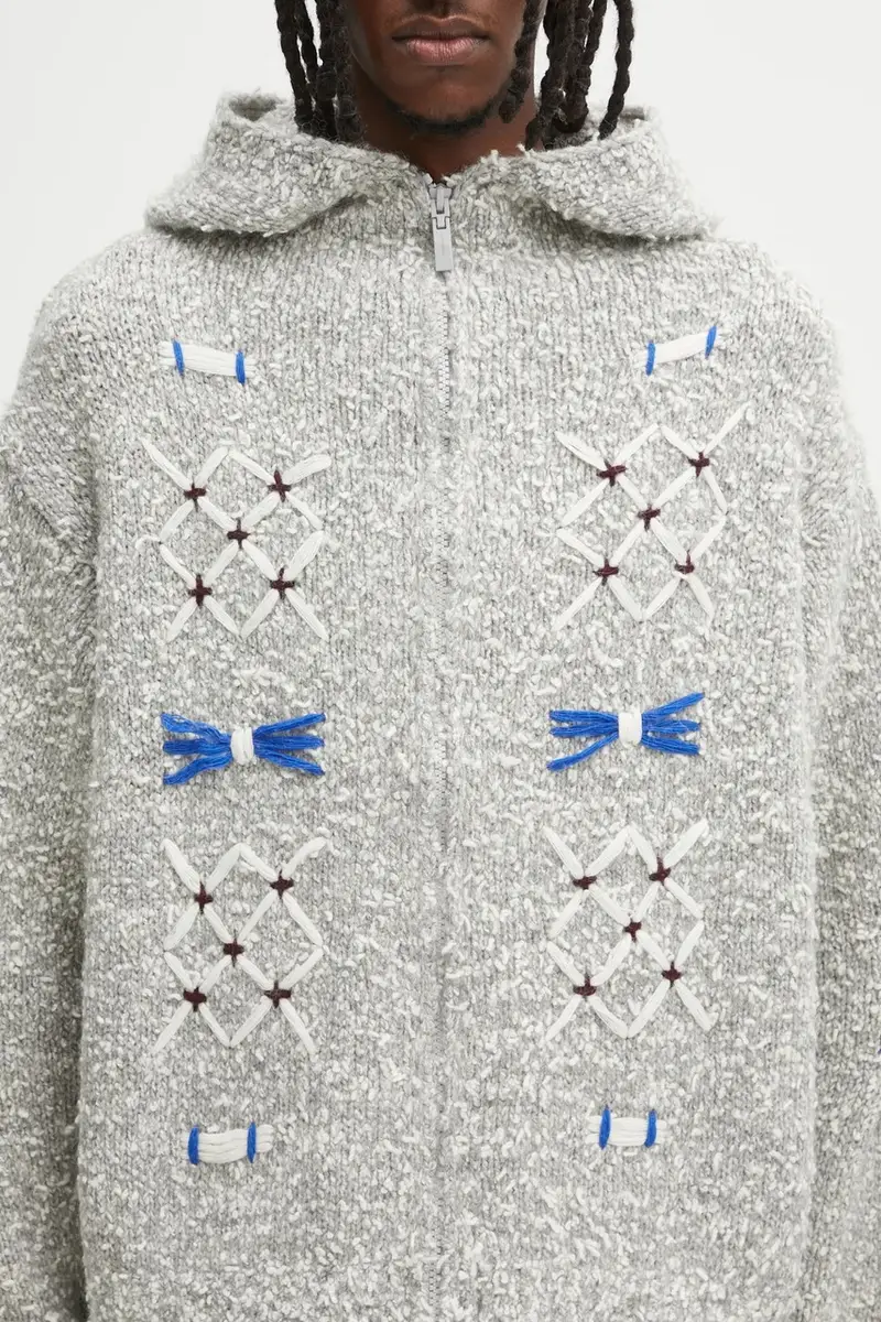 cardigan con lana KNIT colore grigio BO01FWKT0704GR miniatura 4