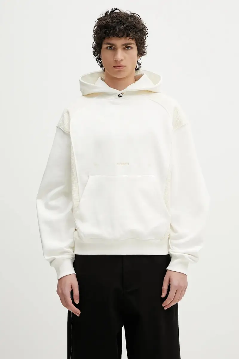 felpa in cotone Apparel-Top colore beige con cappuccio BO01SSHD0101IV